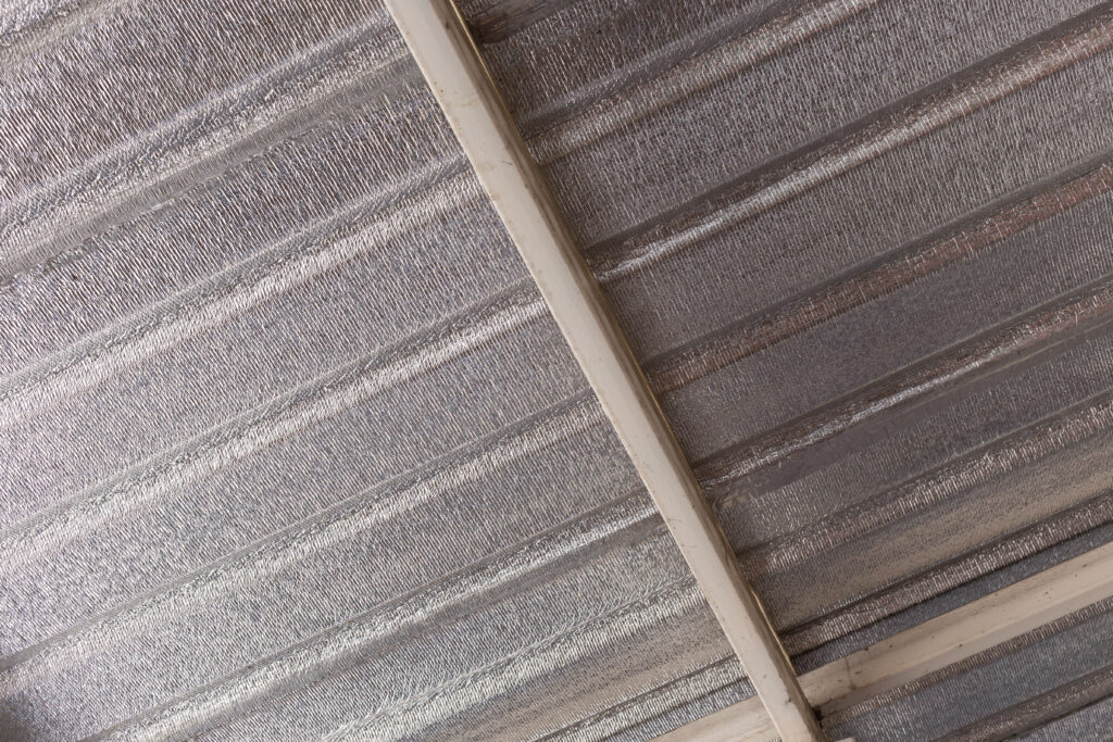 radiant barrier insulation on ceiling roof of a house